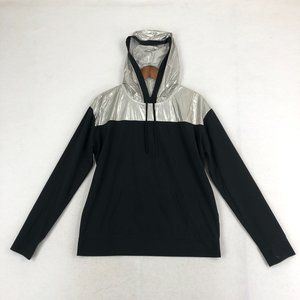 Victoria's Secret Sport Women's Size Small Black Silver Lightweight Hoodie